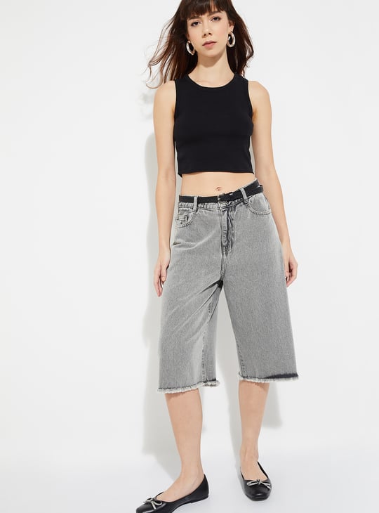 URB_N Women Solid Crop Tank Top