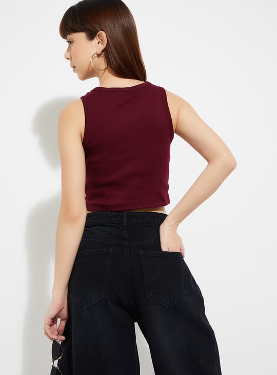 URB_N Women Solid Tank Crop Top