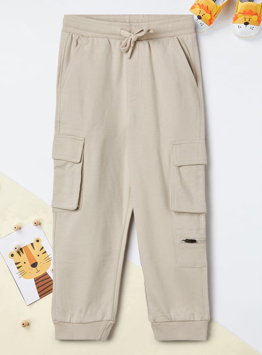 Boys Solid Cargo Joggers
