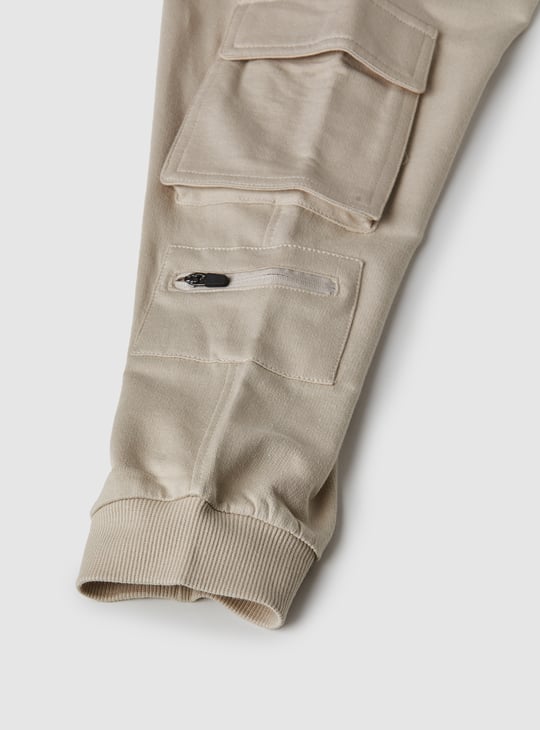 Boys Solid Cargo Joggers