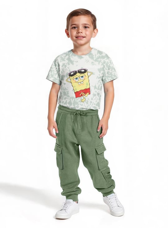 Boys Solid Cargo Joggers