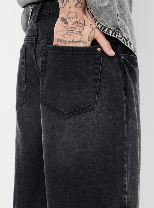 Men Washed Baggy Fit Shorts