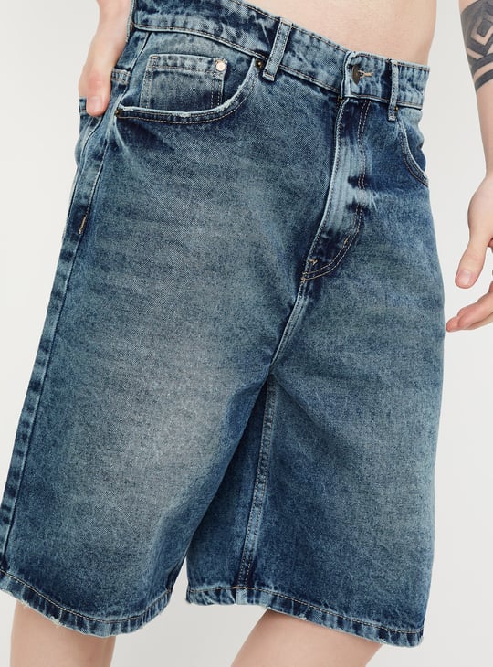 Men Washed Baggy Fit Shorts