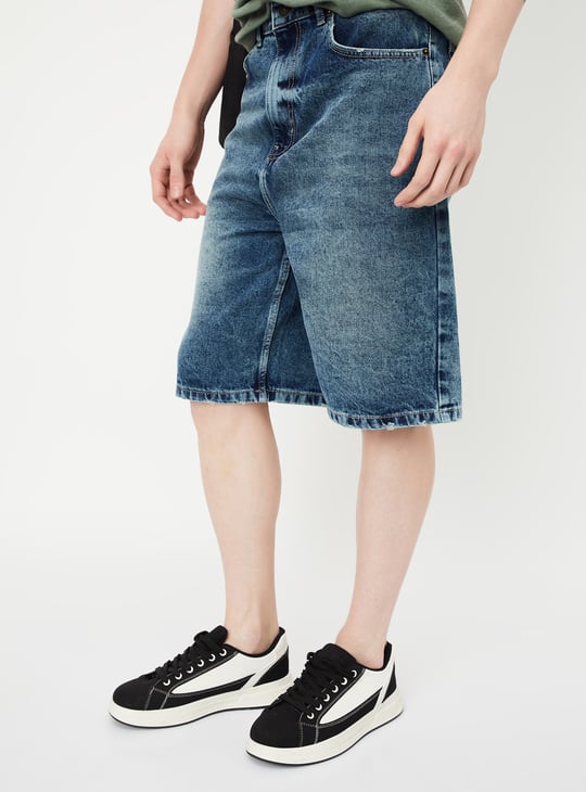 Men Washed Baggy Fit Shorts
