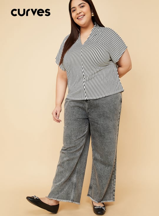 Women Washed Wide Leg Jeans