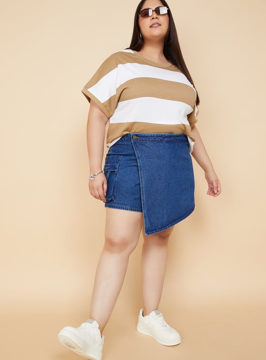 Women Rinsed Denim Skort