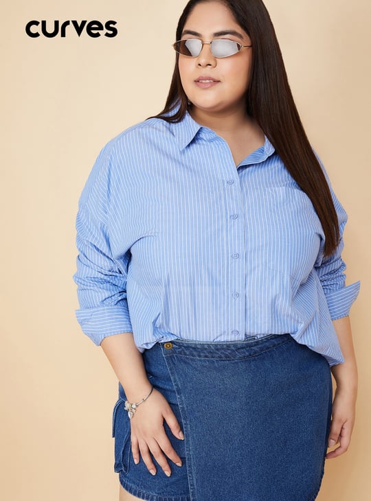 Women Oversized Striped Shirt