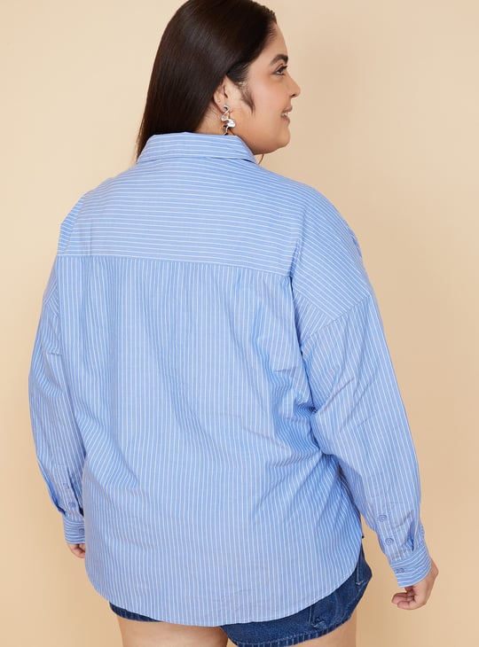 Women Oversized Striped Shirt