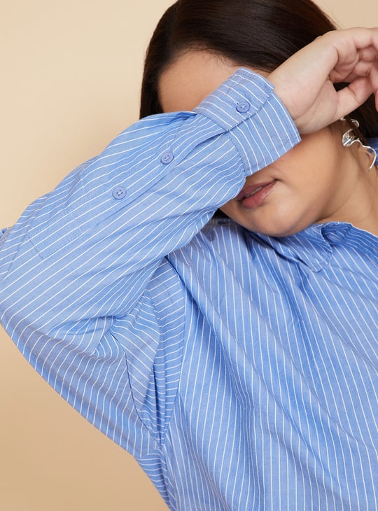 Women Oversized Striped Shirt