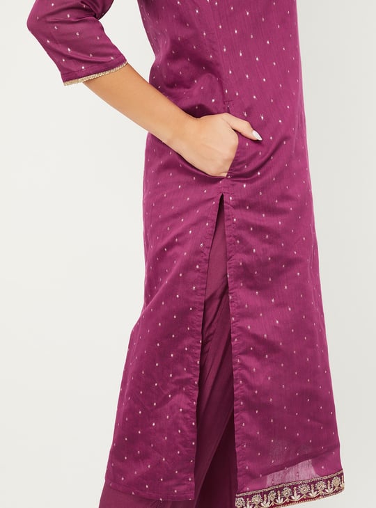 Women Embellished Straight Kurta Set