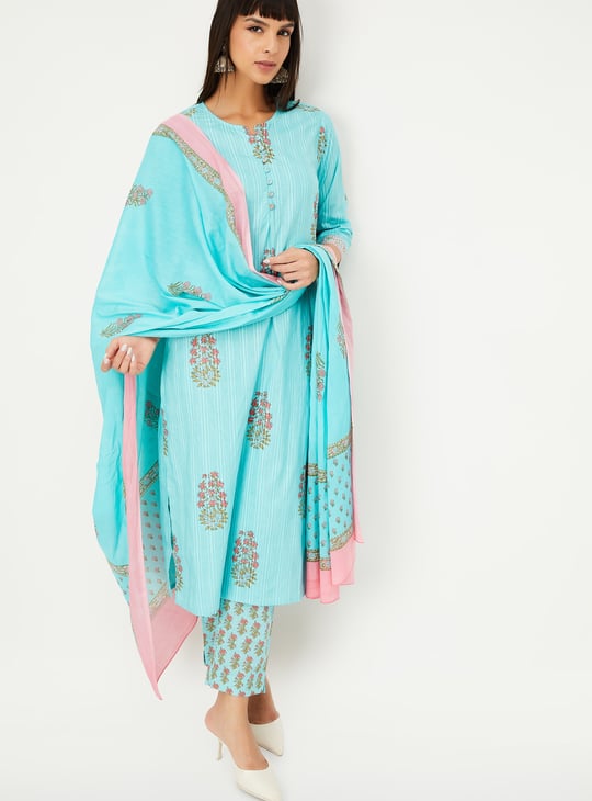 Women Floral Print Straight Kurta Set