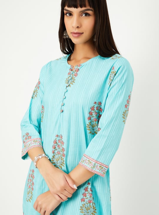 Women Floral Print Straight Kurta Set