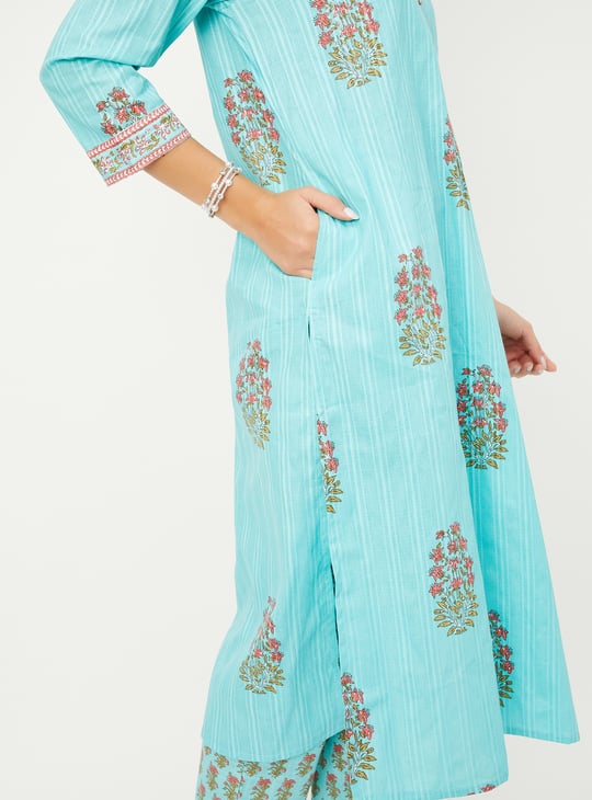 Women Floral Print Straight Kurta Set