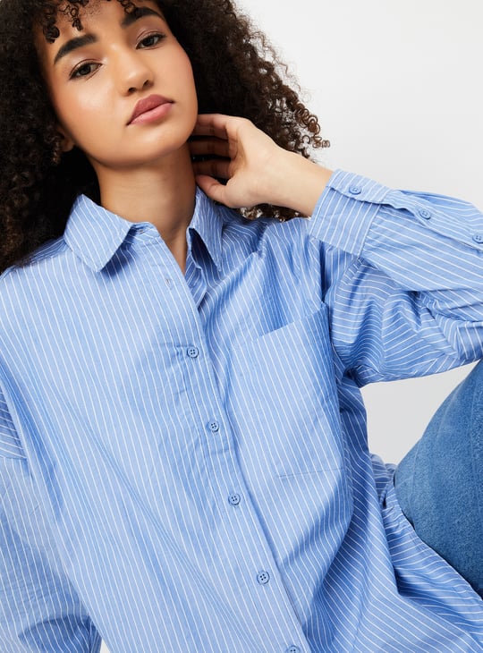 Women Oversized Striped Shirt