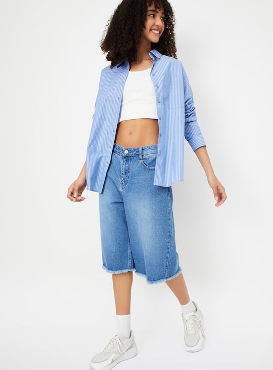 Women Oversized Striped Shirt