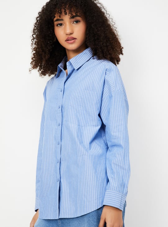 Women Oversized Striped Shirt