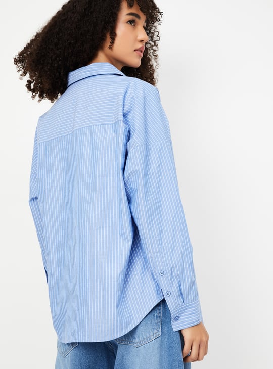 Women Oversized Striped Shirt
