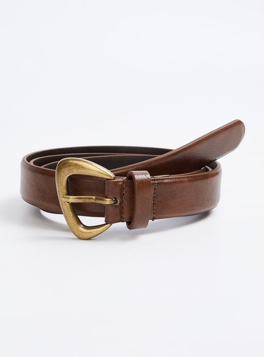 Women Textured Slim Belt