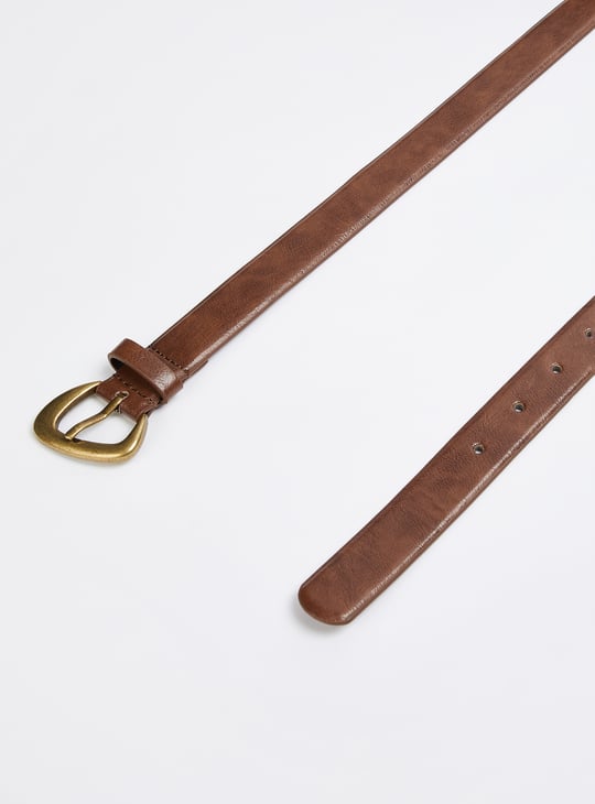 Women Textured Slim Belt