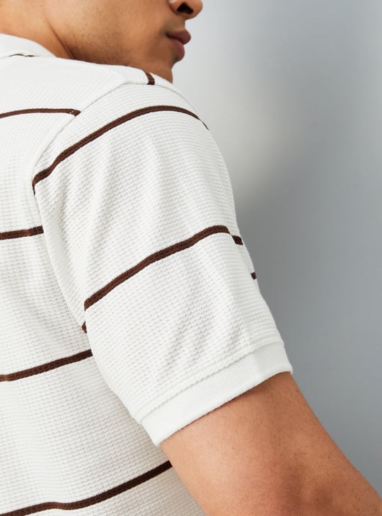 Buy Men Striped Polo T-shirt Online at just Rs. 699.0