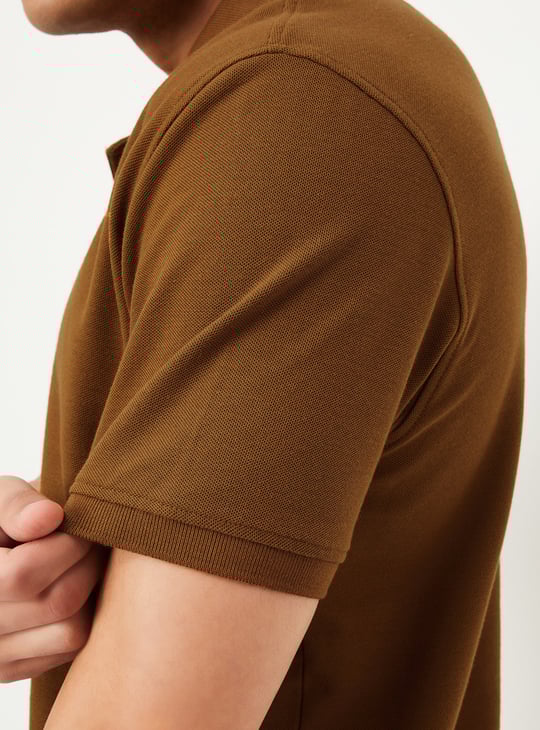 Men Textured Polo T-shirt