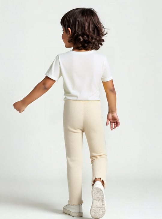 Girls Ribbed Full-Length Leggings