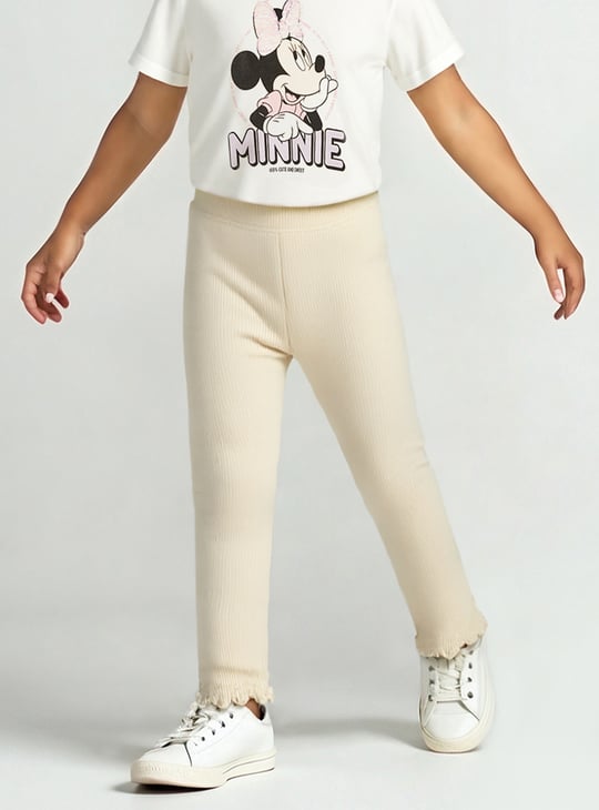 Girls Ribbed Full-Length Leggings