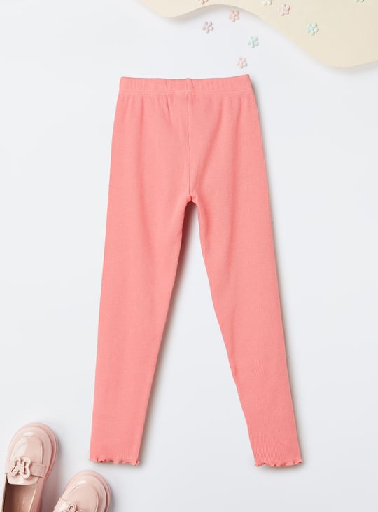 Girls Ribbed Full-Length Leggings