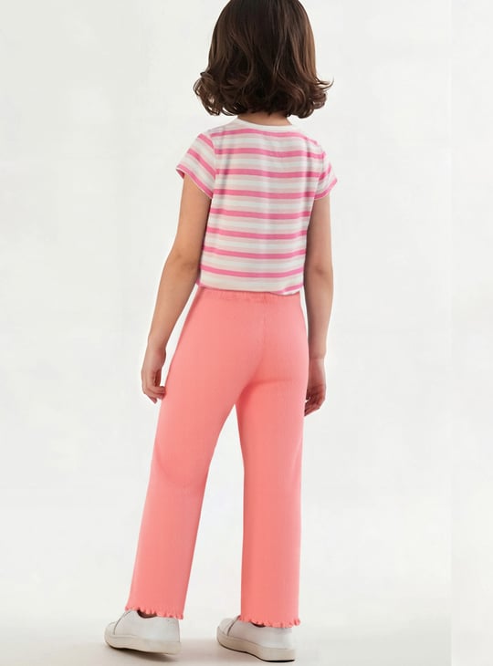 Girls Ribbed Full-Length Leggings