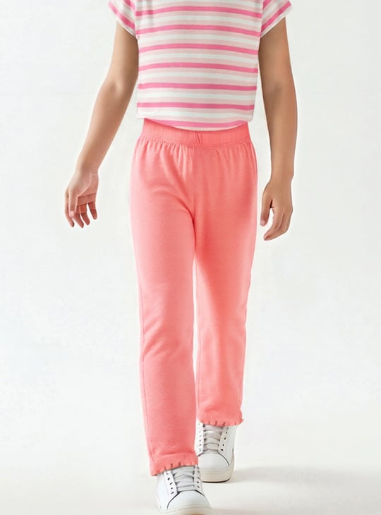 Girls Ribbed Full-Length Leggings