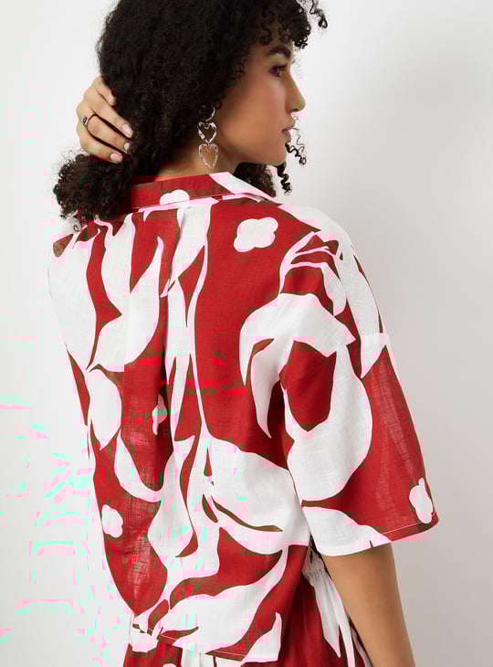 Women Printed Shirt-Style Top