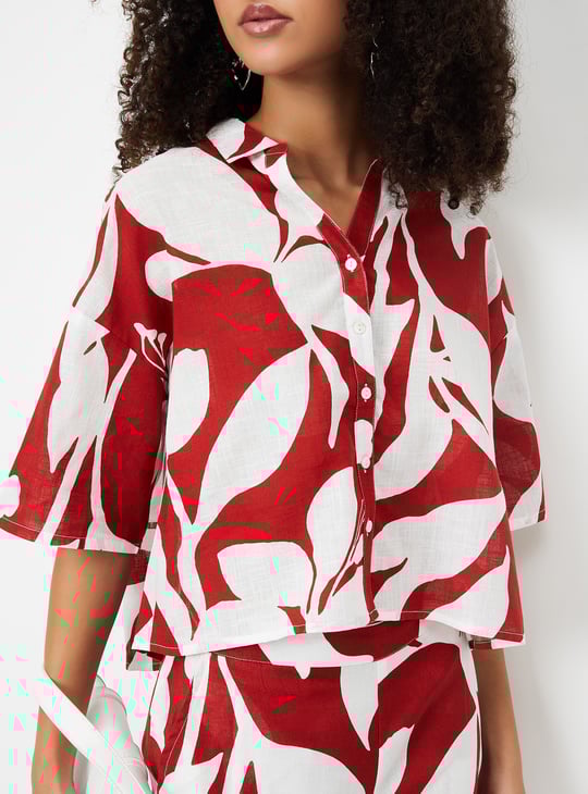 Women Printed Shirt-Style Top