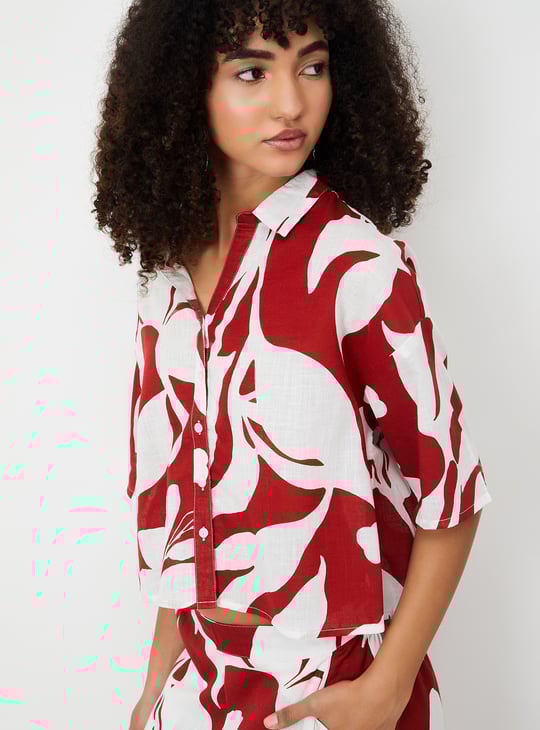 Women Printed Shirt-Style Top