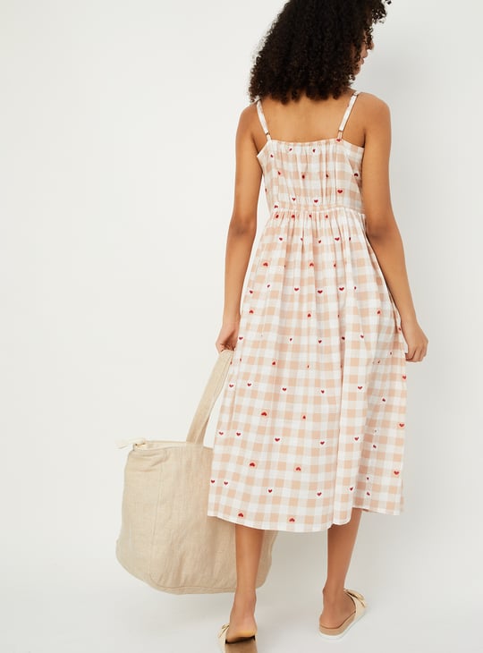 Women Checked Midi Dress