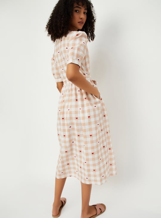 andmary / belle checked dress / beige