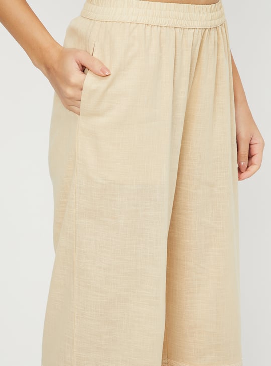 Women Embroidered Hem Palazzos