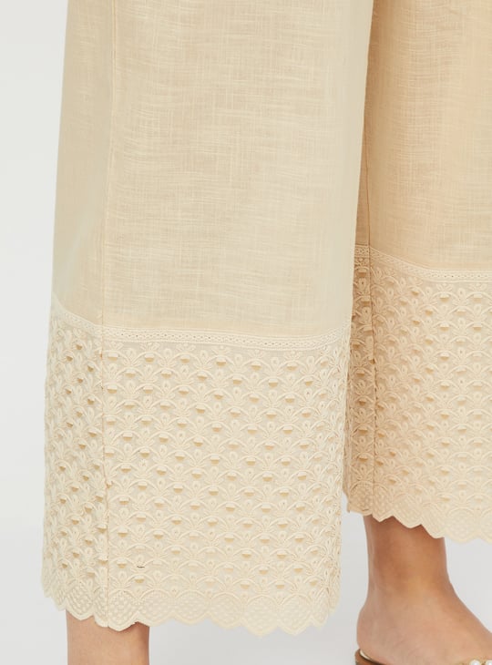 Women Embroidered Hem Palazzos