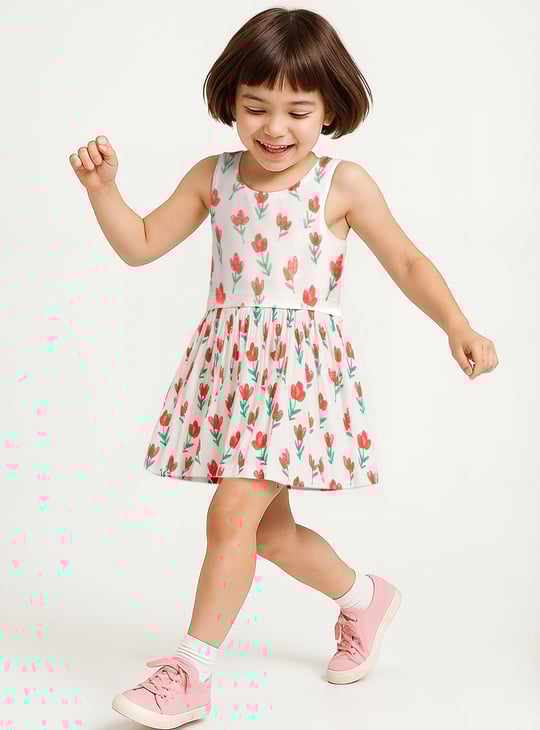 Girls Floral Print Dress