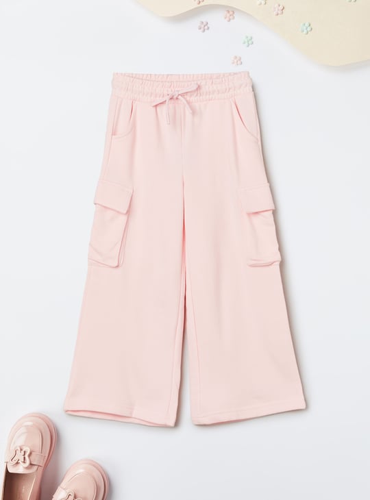 Girls Solid Cargo Trousers