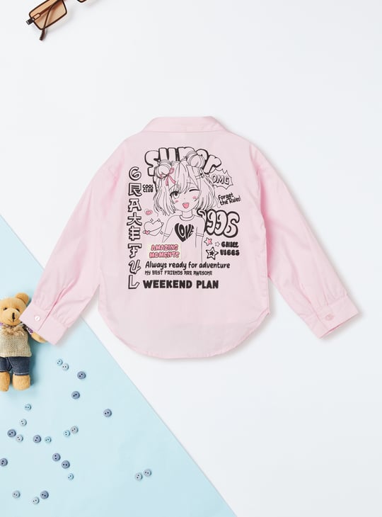 Girls Printed Regular Fit Shirt