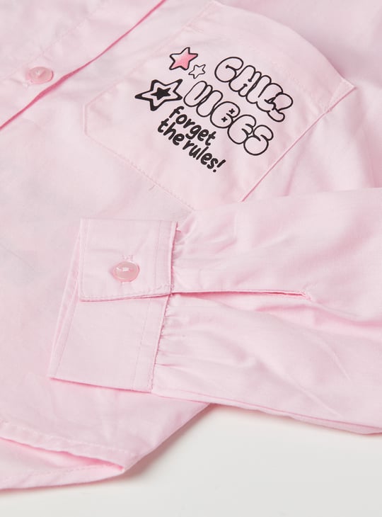 Girls Printed Regular Fit Shirt