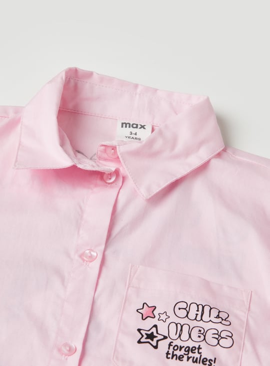 Girls Printed Regular Fit Shirt