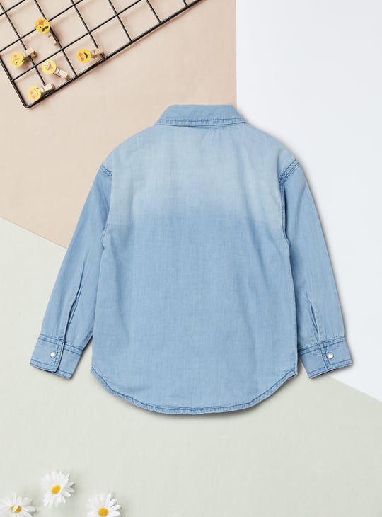 Girls Washed Denim Shirt