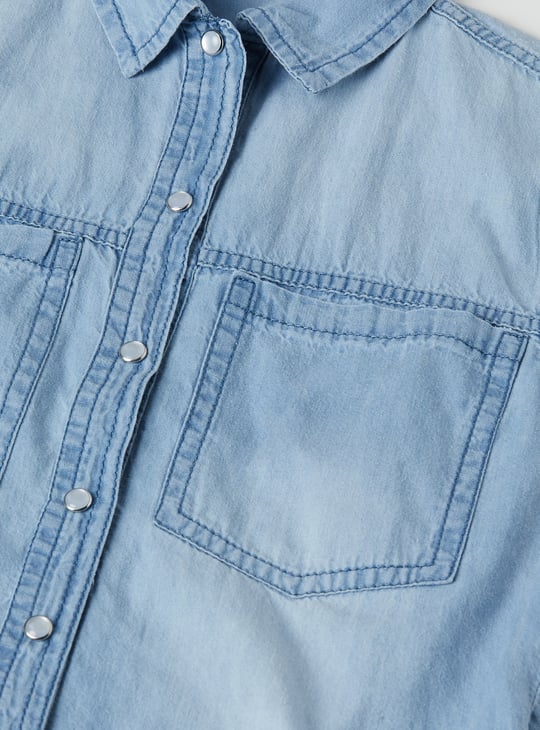 Girls Washed Denim Shirt