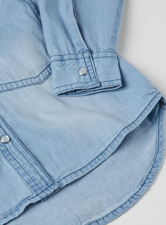 Girls Washed Denim Shirt