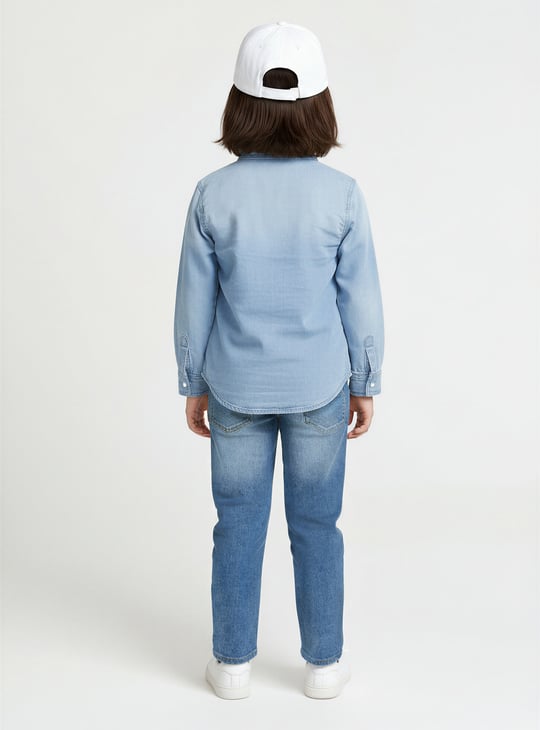 Girls Washed Denim Shirt