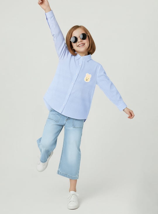 Girls Striped Regular Fit Shirt