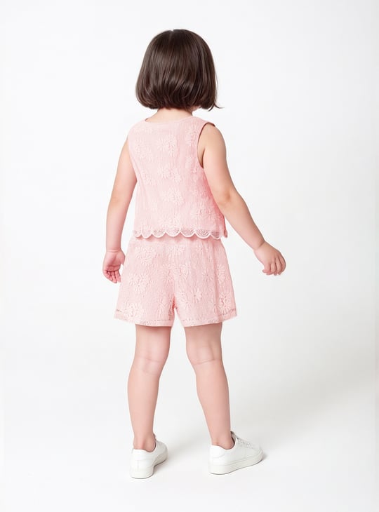 Girls Lace Shorts Set