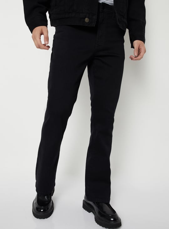 Men Washed Bootcut Jeans