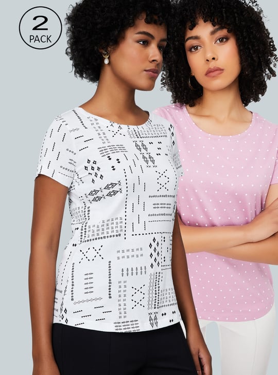 Women Printed T-shirts - Pack of 2